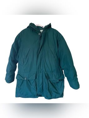 Eddie Bauer Vintage Men’s Forest Green Hooded Heavy Down Parka Jacket